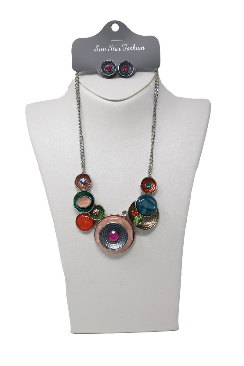 Necklaces and earring set fashion style.