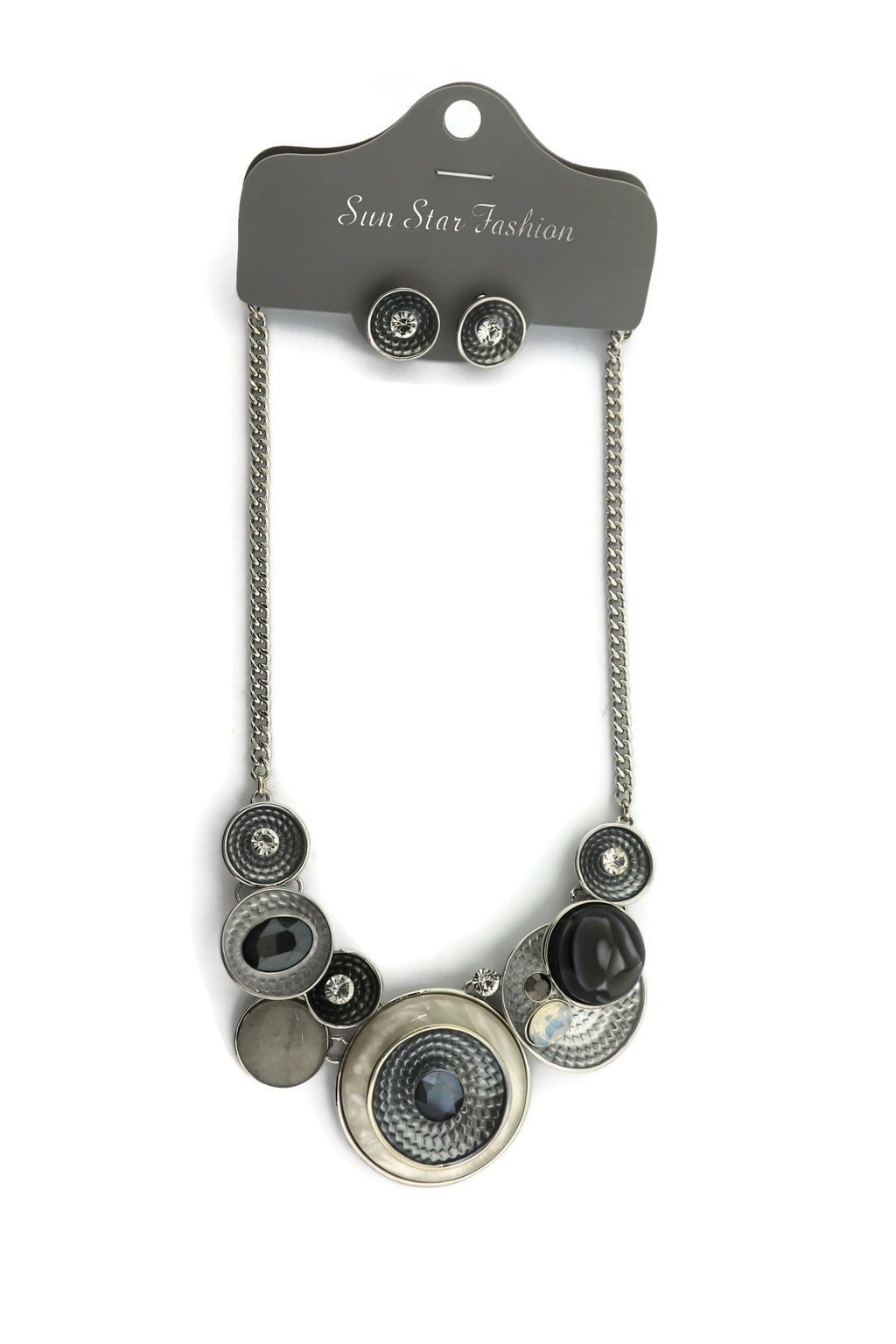 Necklaces and earring set fashion style.
