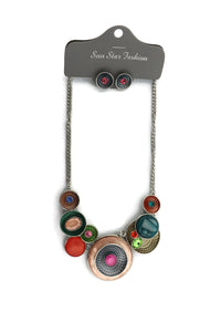 Necklaces and earring set fashion style.