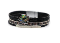 Fashion Narrow Bracelet with a Abalone charm Magnetic Clasp