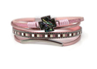 Fashion Narrow Bracelet with a Abalone charm Magnetic Clasp