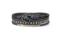 Fashion Narrow Bracelet with a Abalone charm Magnetic Clasp