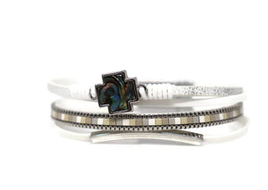 Fashion Narrow Bracelet with a Abalone charm Magnetic Clasp