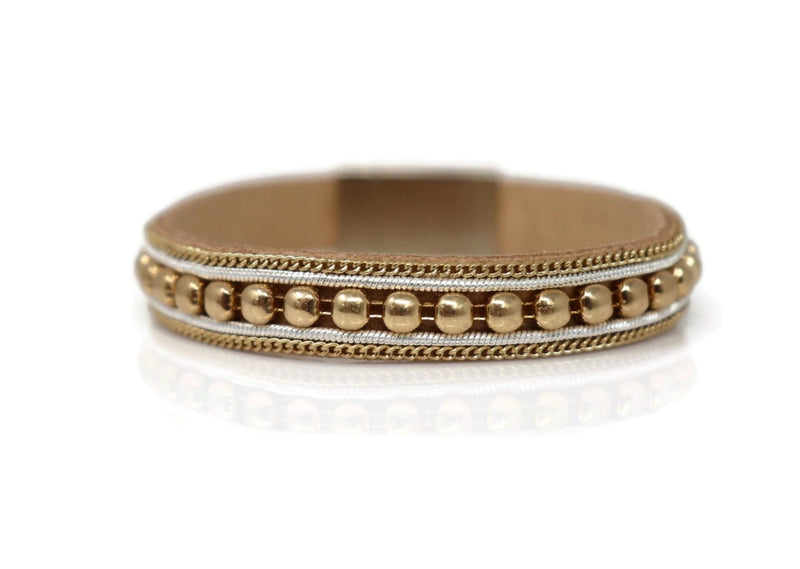 Fashion a Row of Beads Narrow Bracelets with Magnetic Clasp