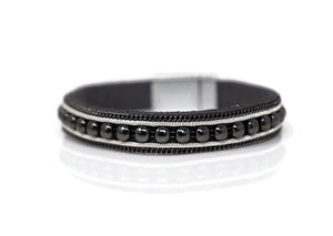 Fashion a Row of Beads Narrow Bracelets with Magnetic Clasp