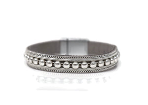 Fashion a Row of Beads Narrow Bracelets with Magnetic Clasp