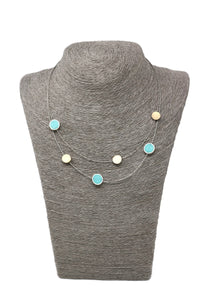 Two Layers Short Chain Necklace with Circle String Design