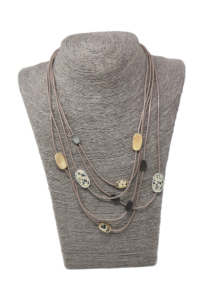 Genuine leather Multi layers Necklace