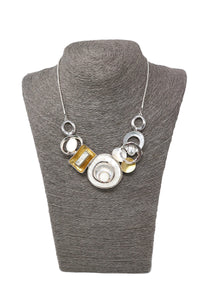 Crystal Circle Design Short Chain Necklace