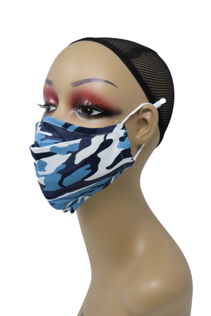 Reusable Washable Cotton Face Mask with Two Filters