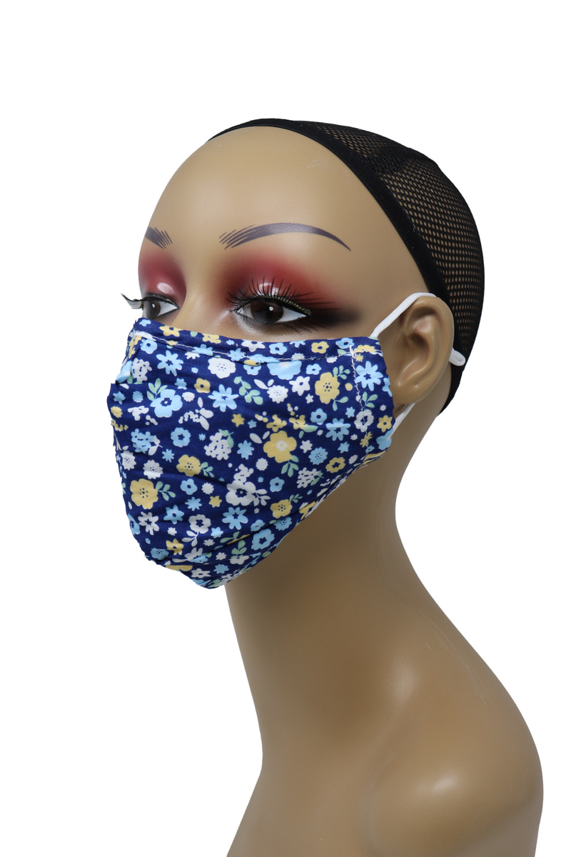 Reusable Washable Cotton Face Mask with Two Filters