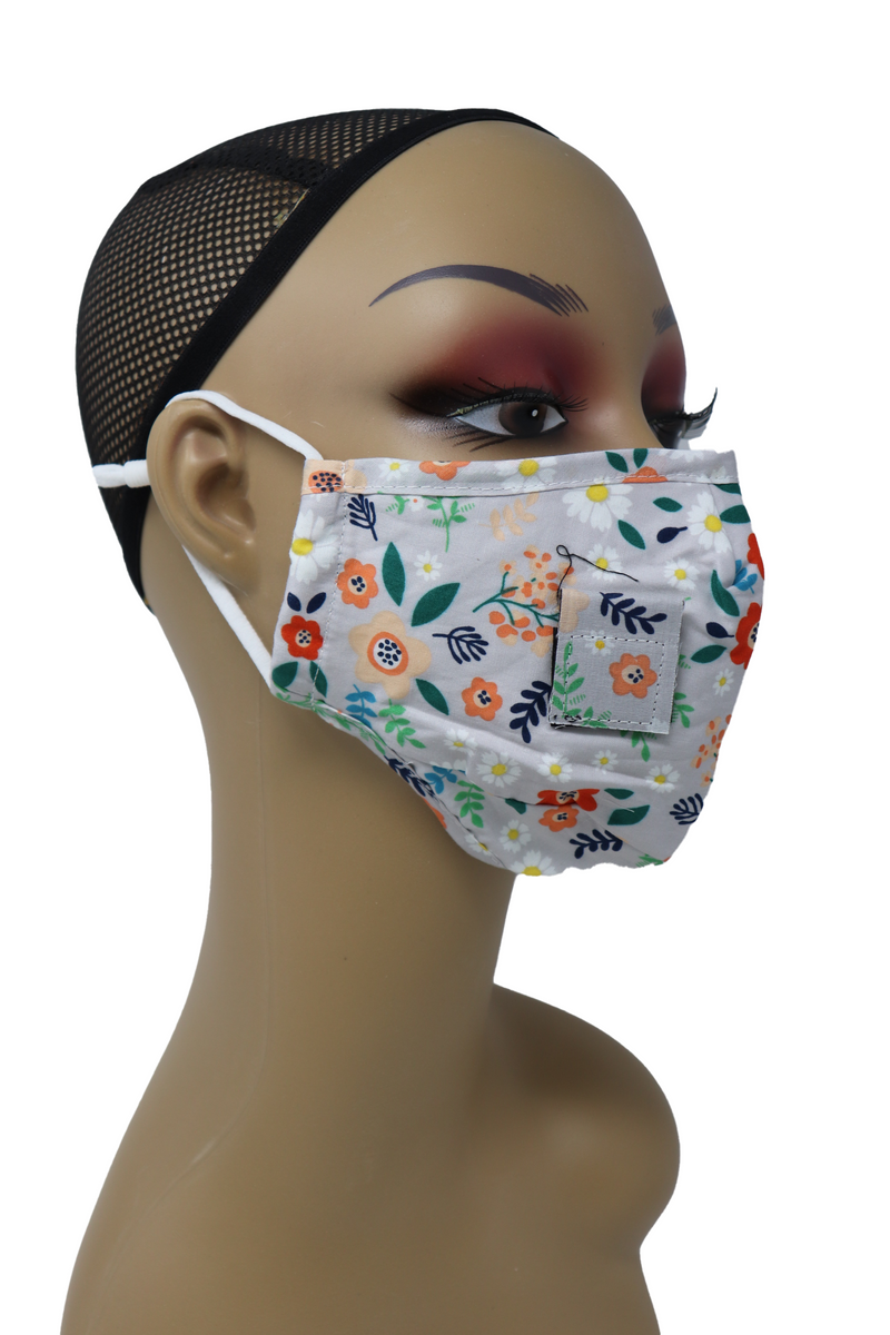 Reusable Washable Cotton Face Mask with Straw Hole