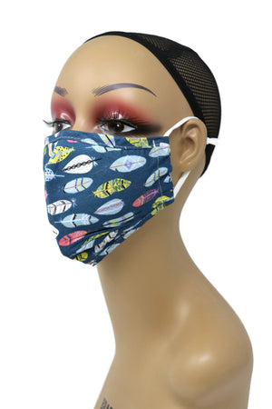 Reusable Washable Cotton Face Mask with Two Filters