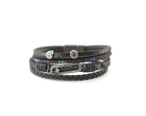 Magnetic Closure Leather Bracelet