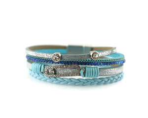 Magnetic Closure Leather Bracelet