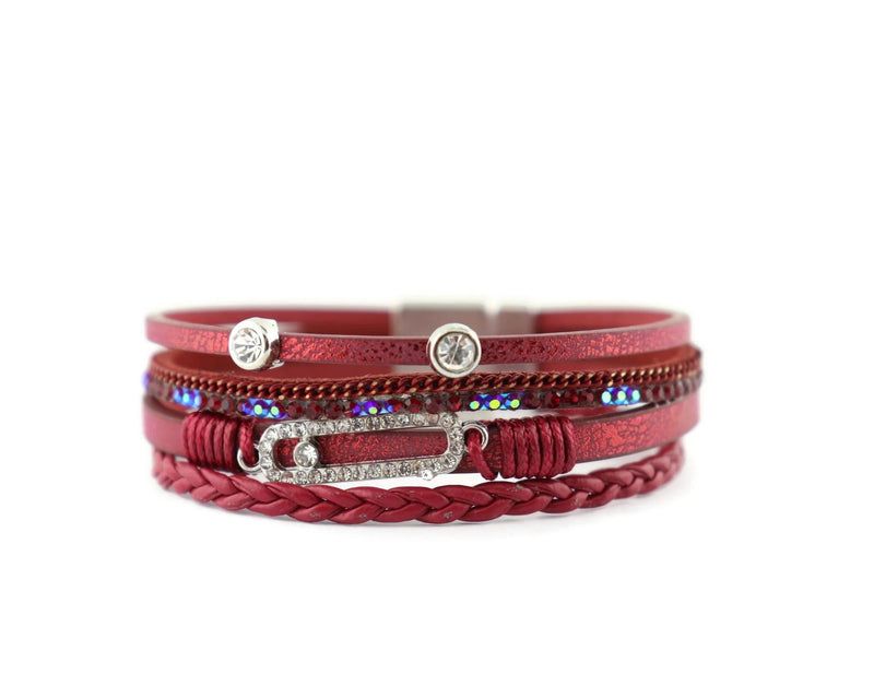 Magnetic Closure Leather Bracelet