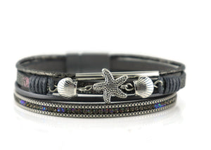 "Starfish" Leather Magnetic Bracelet