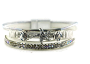 "Starfish" Leather Magnetic Bracelet