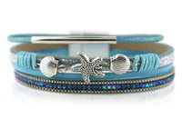 "Starfish" Leather Magnetic Bracelet