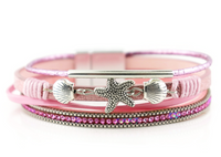 "Starfish" Leather Magnetic Bracelet