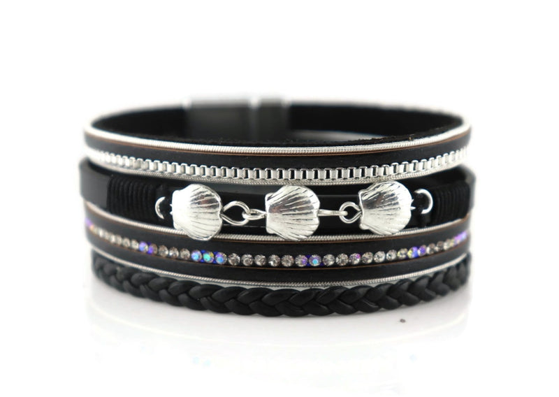 “Shell” leather magnetic bracelet