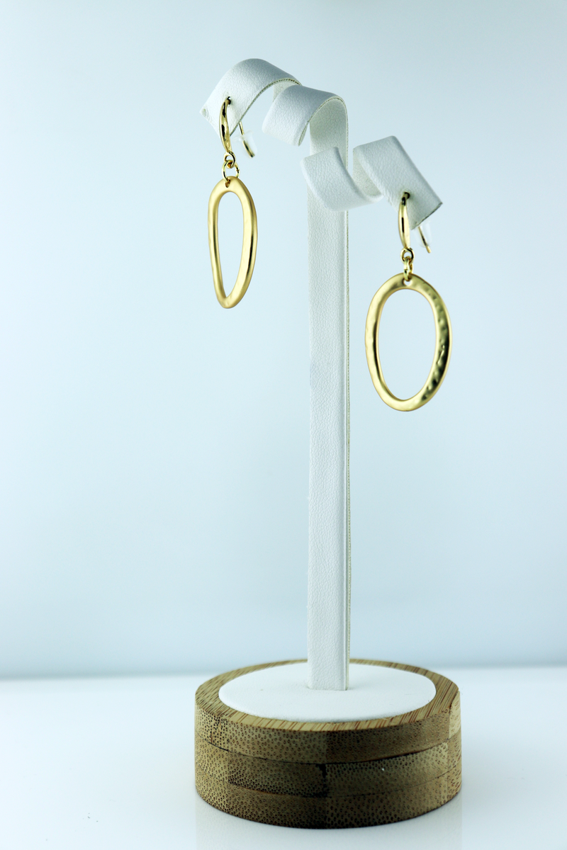 "oval" pendant earring