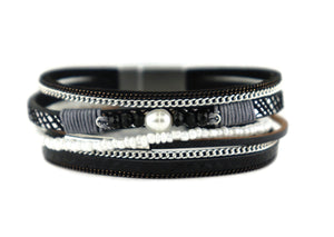 Leather magnetic bracelet