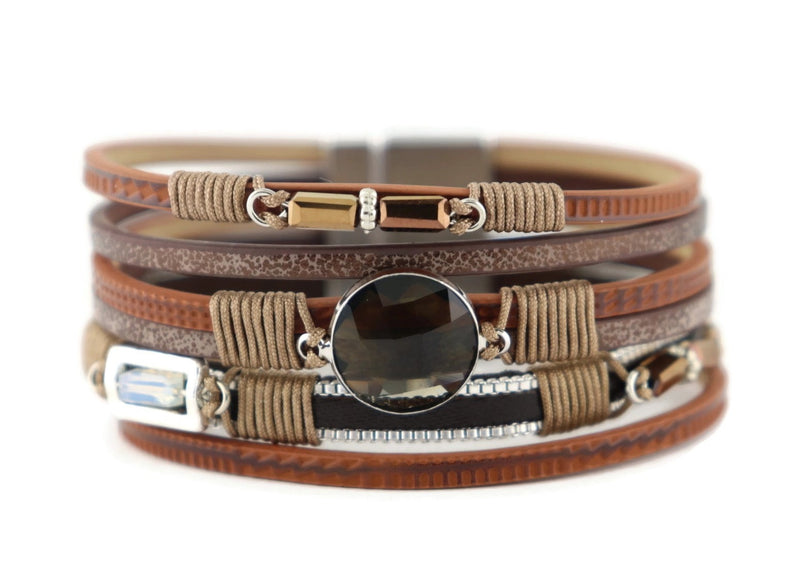 Leather magnetic bracelet