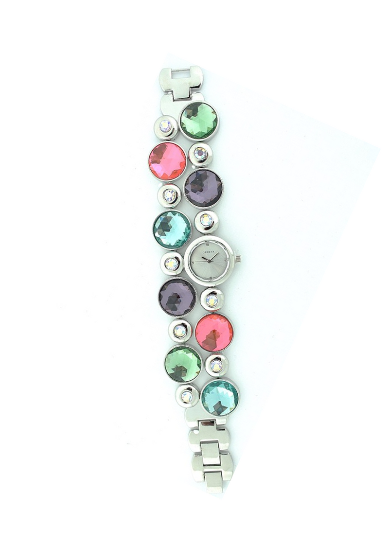 BIG ROUND SHAPE CRYSTAL BRACELET WATCH