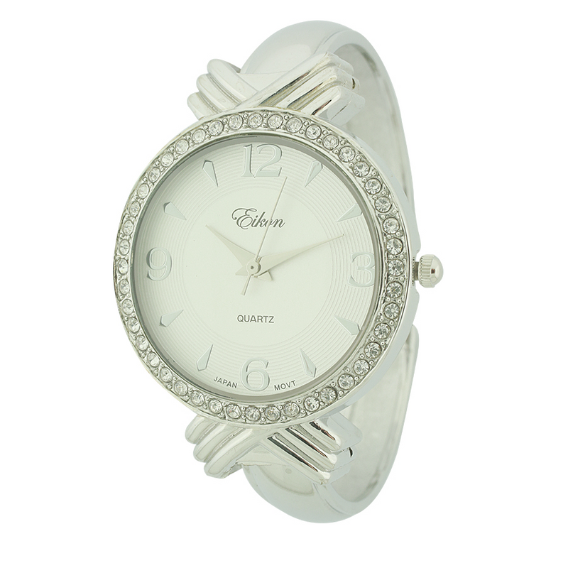 Round Face Arabic & Stick Cuff Watch