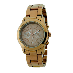 ROUND FACE METAL LINK LADY SPORT WATCH.