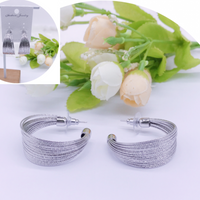 C.Z Rhodium Plated Crystal CHoop Earring