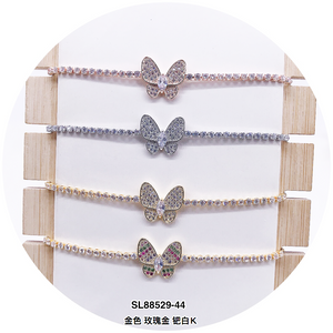 Butterfly C.Z Crystal Adjustable Bracelet