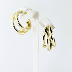 “Triple Circle” C.Z Crystal earring