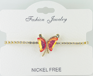 "Butterfly" C.Z Crystal Adjustable bracelet