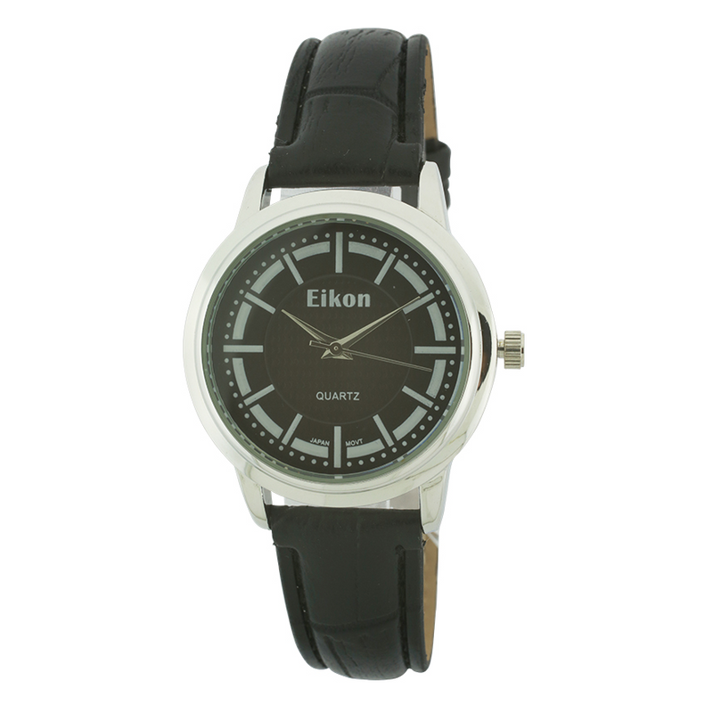 Medium Round Face Strap Watch（Silver Face)