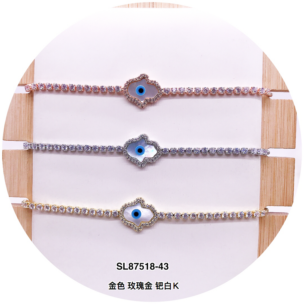 "Evil Eye" C.Z Crystal Adjustable Bracelet