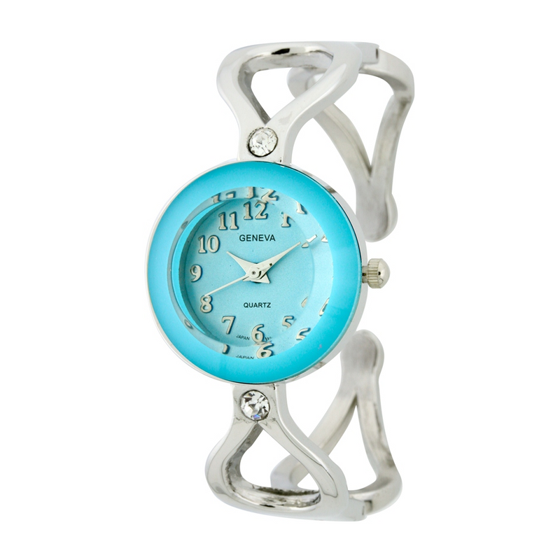 ROUND FACE LADY CUFF WATCH