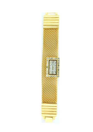 RECTANGLE FACE AROUND WITH CRYSTAL WATCH
