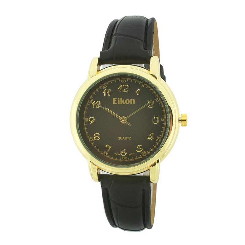 Medium Round Face Strap Watch(Black face)