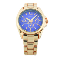 Round Face Lady Link Watch With 3 Small Eyes（Rosegold）
