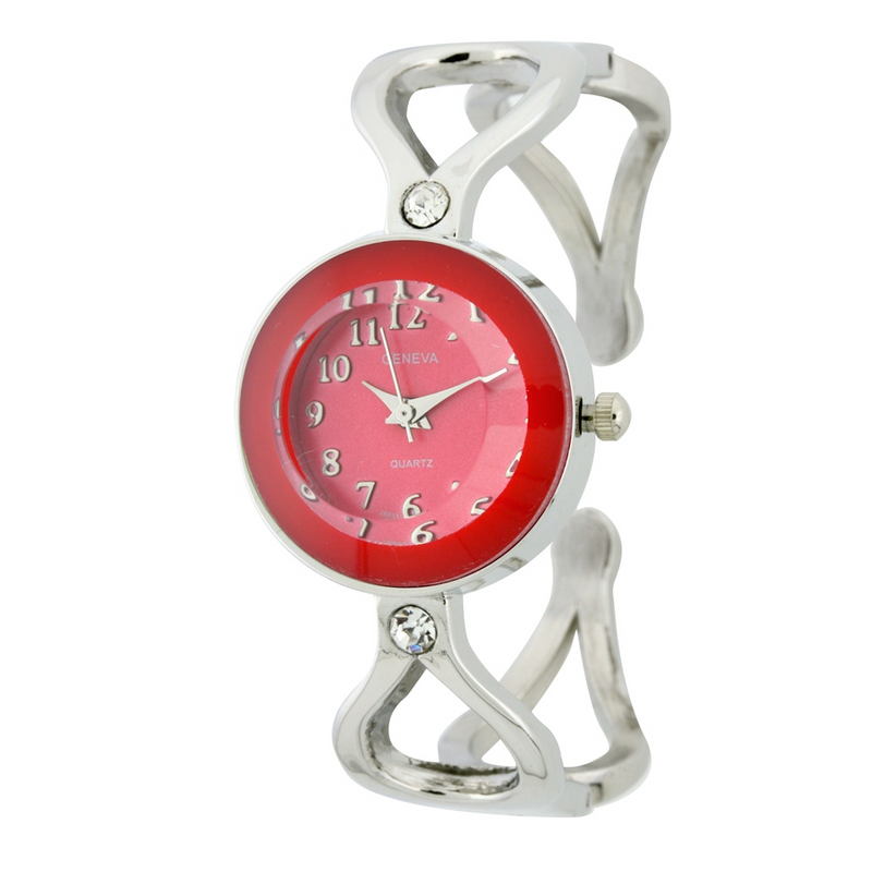 ROUND FACE LADY CUFF WATCH