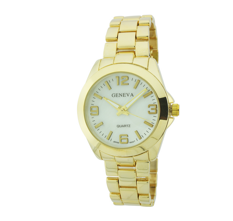 Round Face Mother Pearl Lady Link Watch.