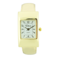 Rectangle Plain Face Hard Plastic Cuff Watch(Metal)