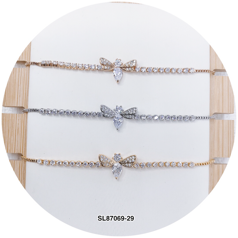 "Bee" C.Z Crystal Adjustable Bracelet