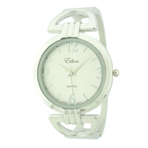 Round Face Arabic Cuff Watch And Stones