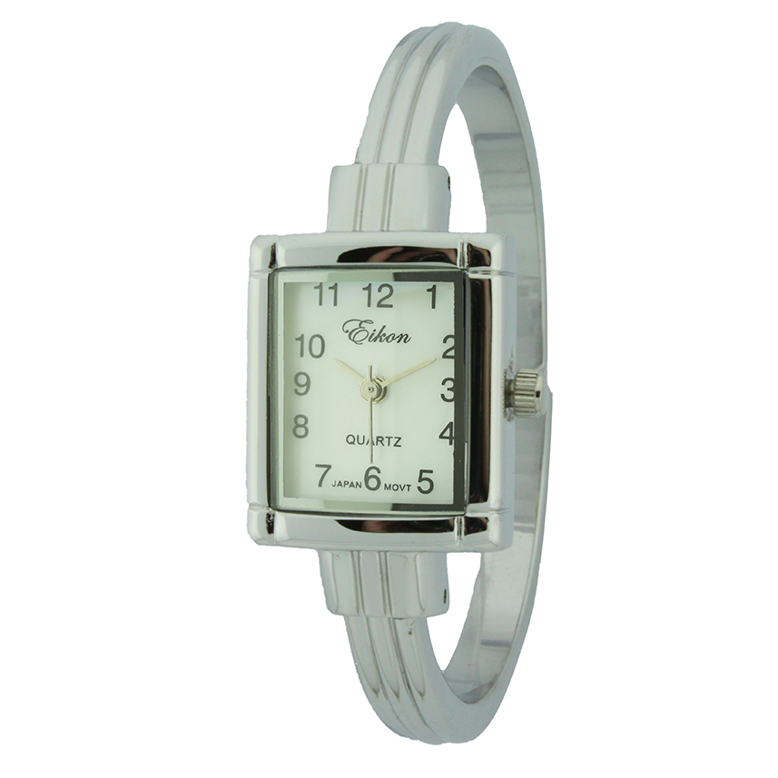 SQUARE FACE SMALL BANGLE CUFF WATCH