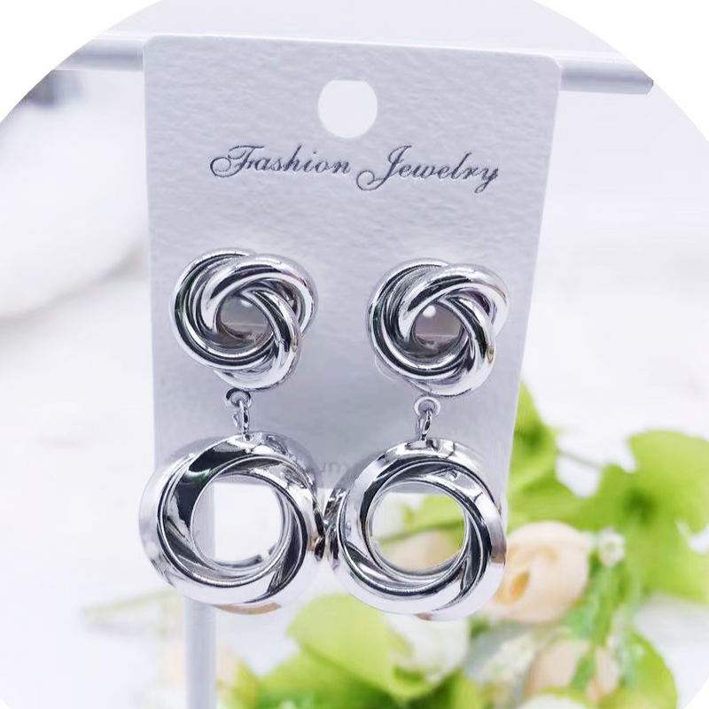 C.Z Rhodium Plated Crystal Earring