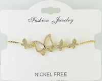“Butterfly” C.Z Crystal adjustable bracelet