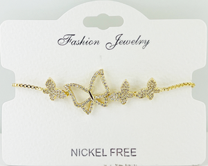“Butterfly” C.Z Crystal adjustable bracelet